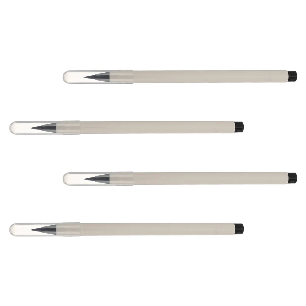 4Pcs 리필 잉크 브러쉬 펜 부드러운 인체 공학적 디자인 그림 서예 그리기 사무실 학교 학생을위한 수채화 브러쉬