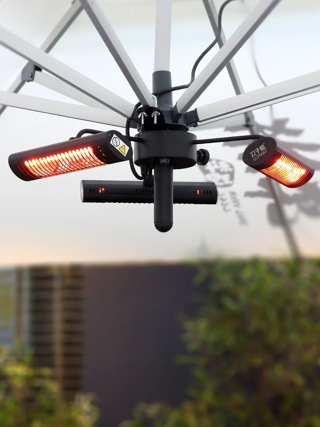 Outdoor Umbrella Type Electric Warmer Far Infrared Heating Umbrella Type Large Area Quick Heating