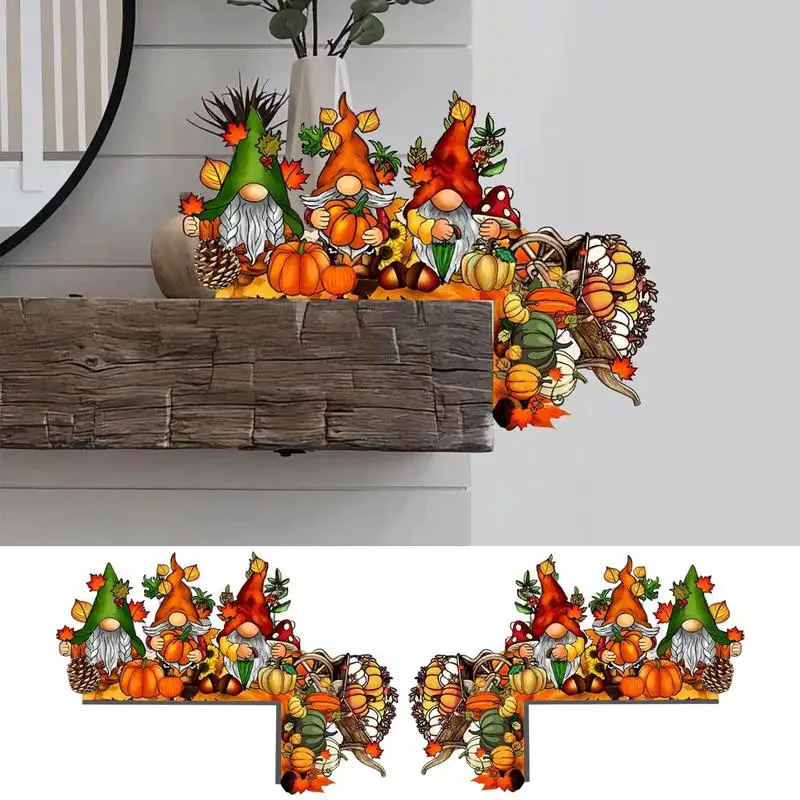 Autumn Door Frame Decoration Gnomes Door Corner Decor Cartoon Gnomes Autumn Window Sill Decoration Door Frame Ornament For