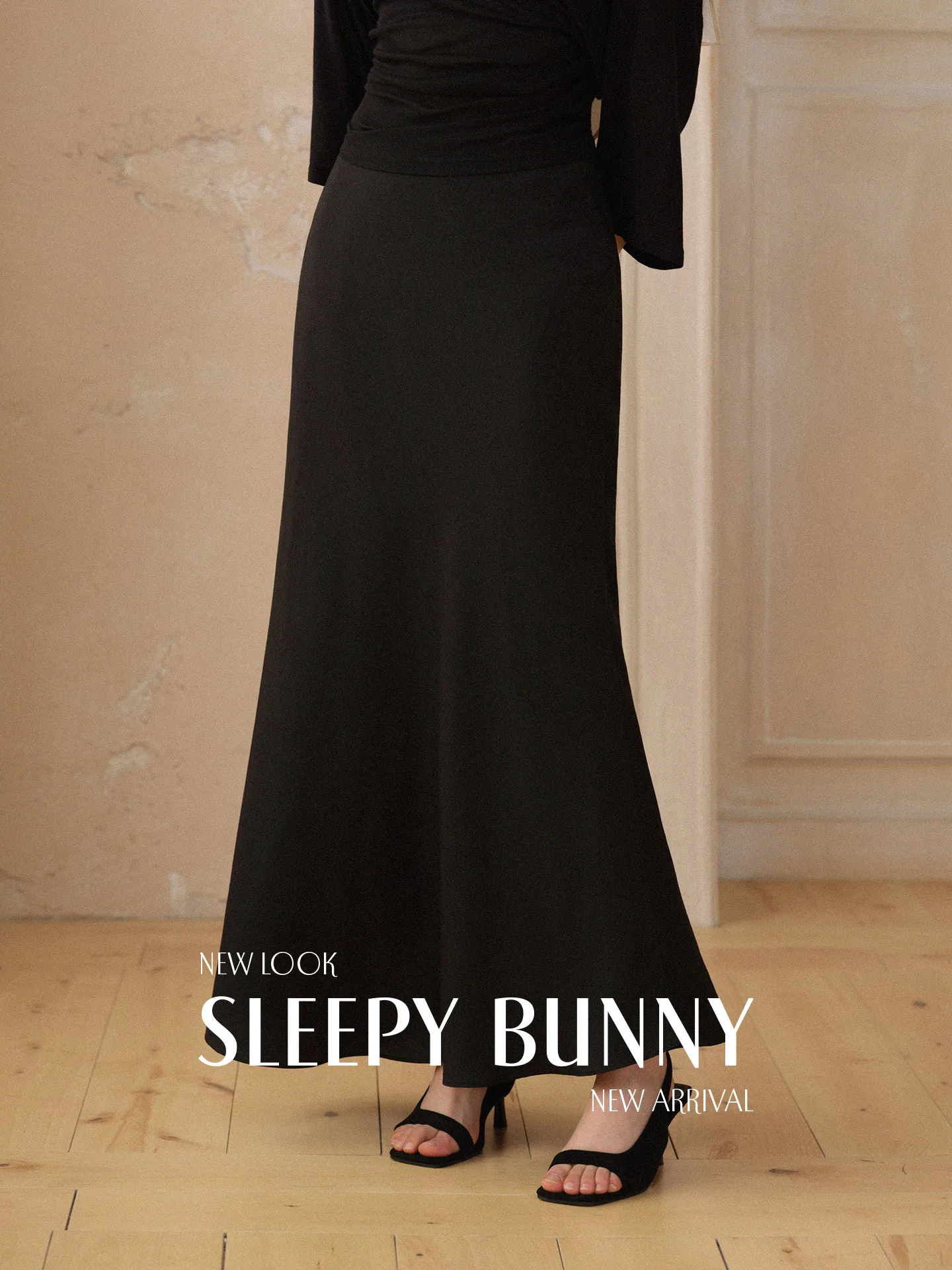 

Elegant Black High-Waist Long Tail Fish Skirt Women's Slimming Summer Skirt Spybunny High Waist Regenerated Cellulose Fiber