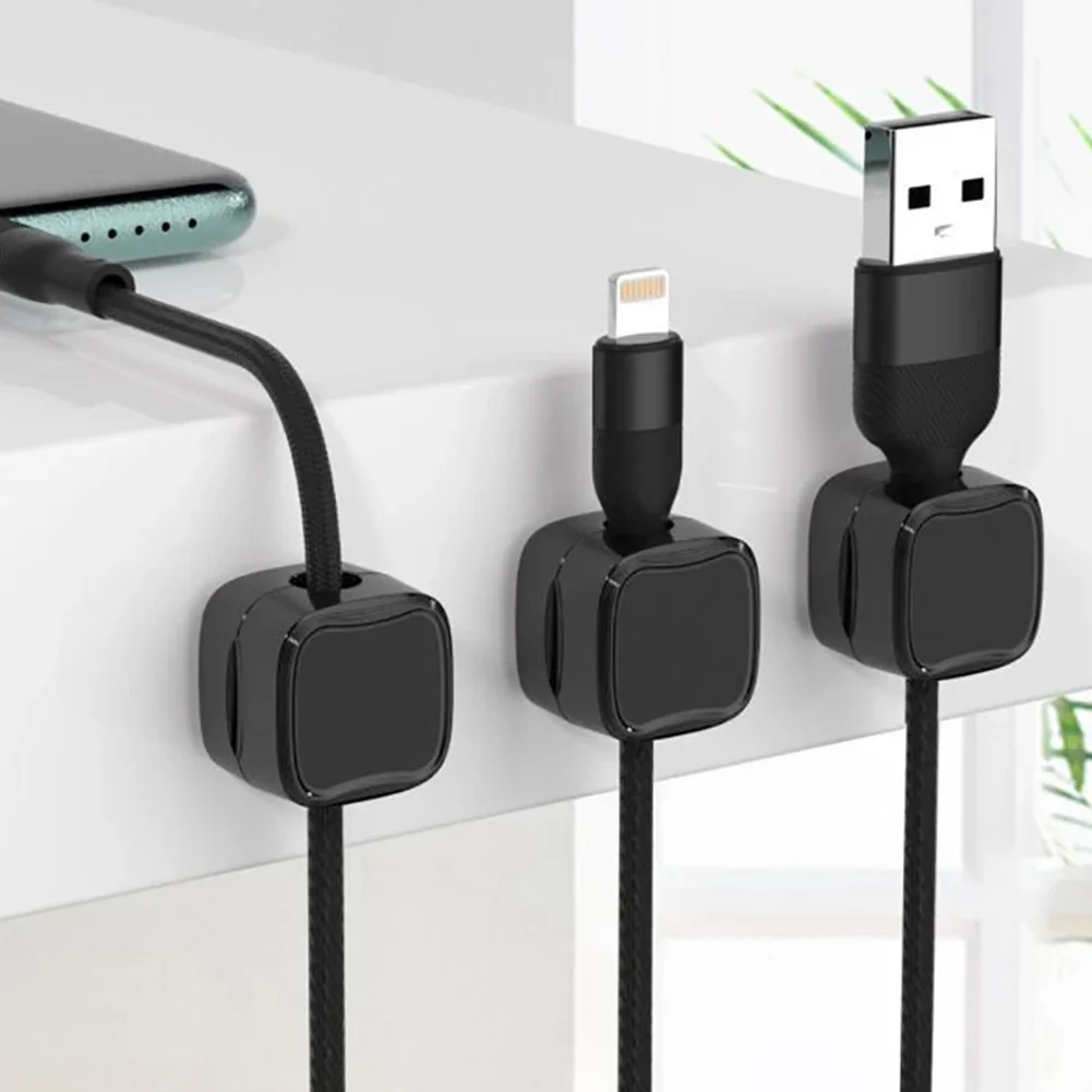 6Pcs Magnetic Cable Clip Charging Cable Holder Adhesive Wire Keeper Cord Cable Organizer for Home Office Under Desk Management