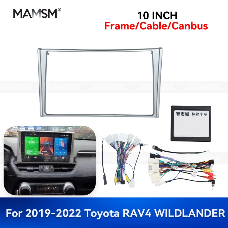 

MAMSM 10 дюймов для Toyota RAV4 WILDLANDER Android 2019-2022 гг., автомобильный радиоприемник, стерео рамка, GPS MP4, мультимедийный жгут проводов Canbus