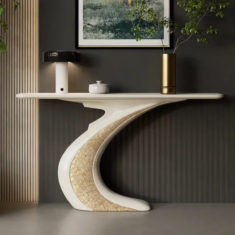 Xiangyun Entrance Table New Chinese Style Foyer Corridor Light Luxury End View Platform B&B Medieval Wabi Sabi Wall Narrow