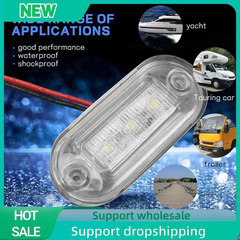 

A04E-4Pcs 12V Лодочная морская сигнальная лампа прозрачного класса большие водонепроницаемые светодиодные фонари для лестницы