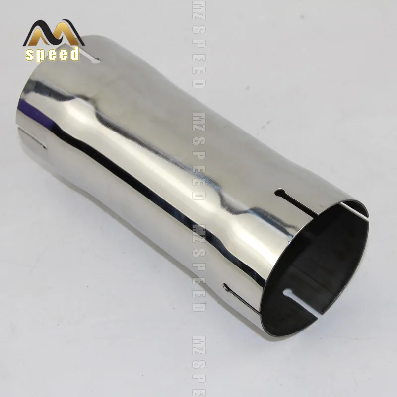 The car  accessories  304 stainless steel tube muffler expanded caliber connector 54mm 66mm 73mm 80mm 4 slot universal sleeve