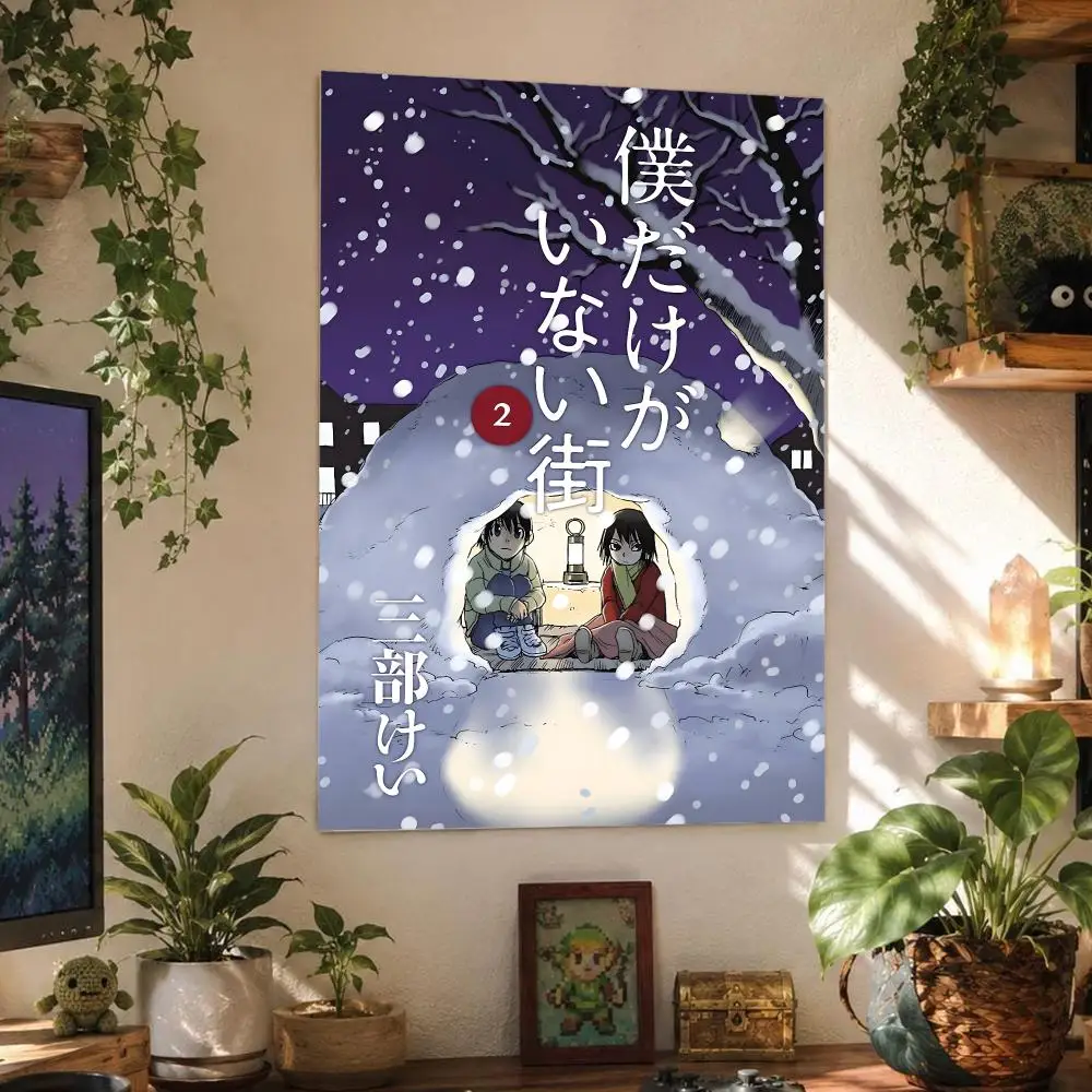 Anime Popular Classic Action ERASED Poster Wall Art Poster Waterproof PP Print Peel And Stick Removable Self Adhesive Home Decor