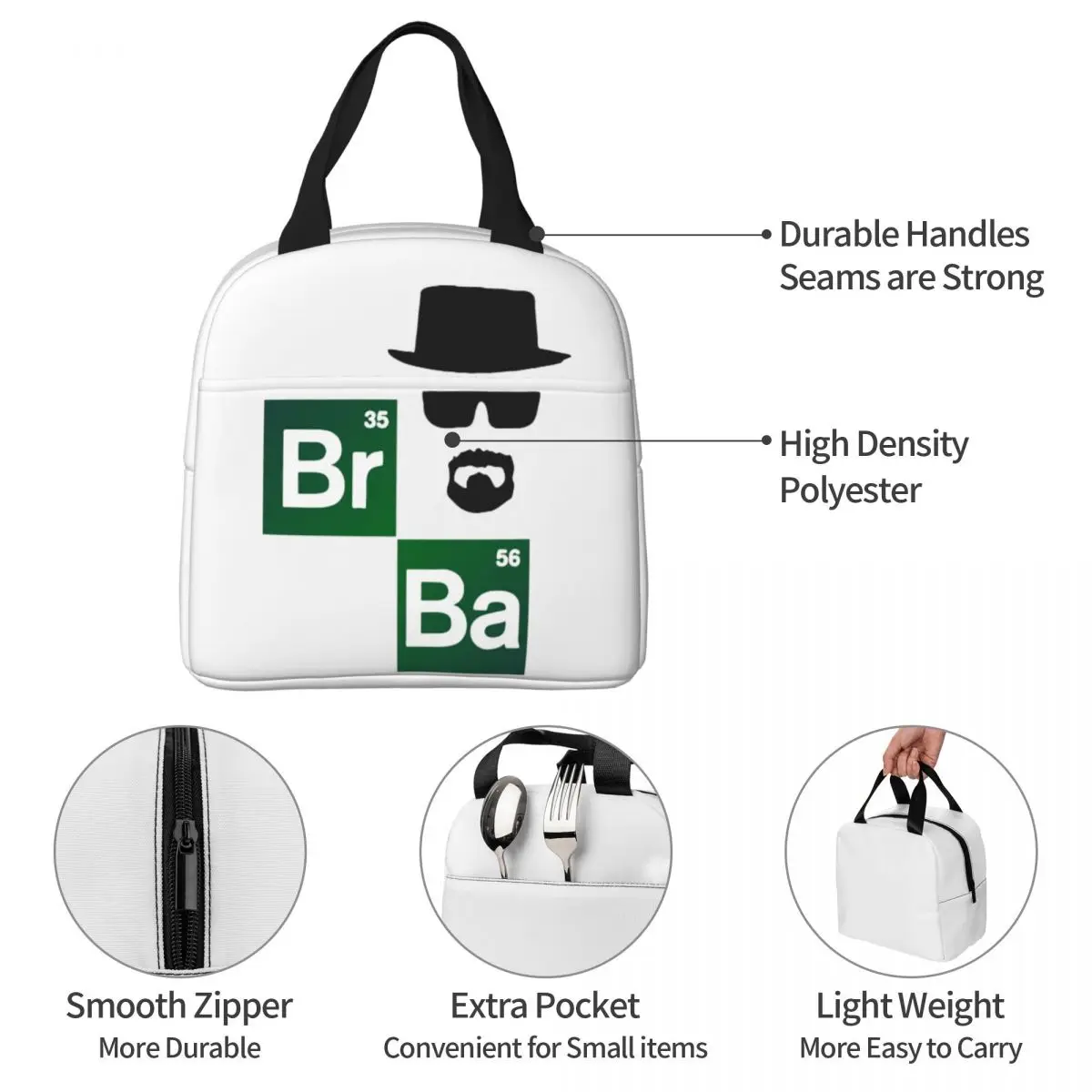 Breaking Bad Insulated Lunch Bags Thermal Bag Lunch Container Large Tote Lunch Box Food Bag Beach Travel