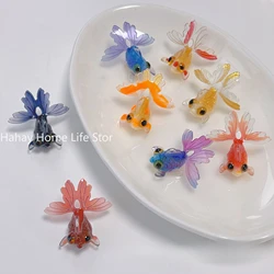 1pcs Creative Goldfish Ornament Exquisite Mini Animal Miniature Simple Cute Fish Shape Fairy Garden Decoration