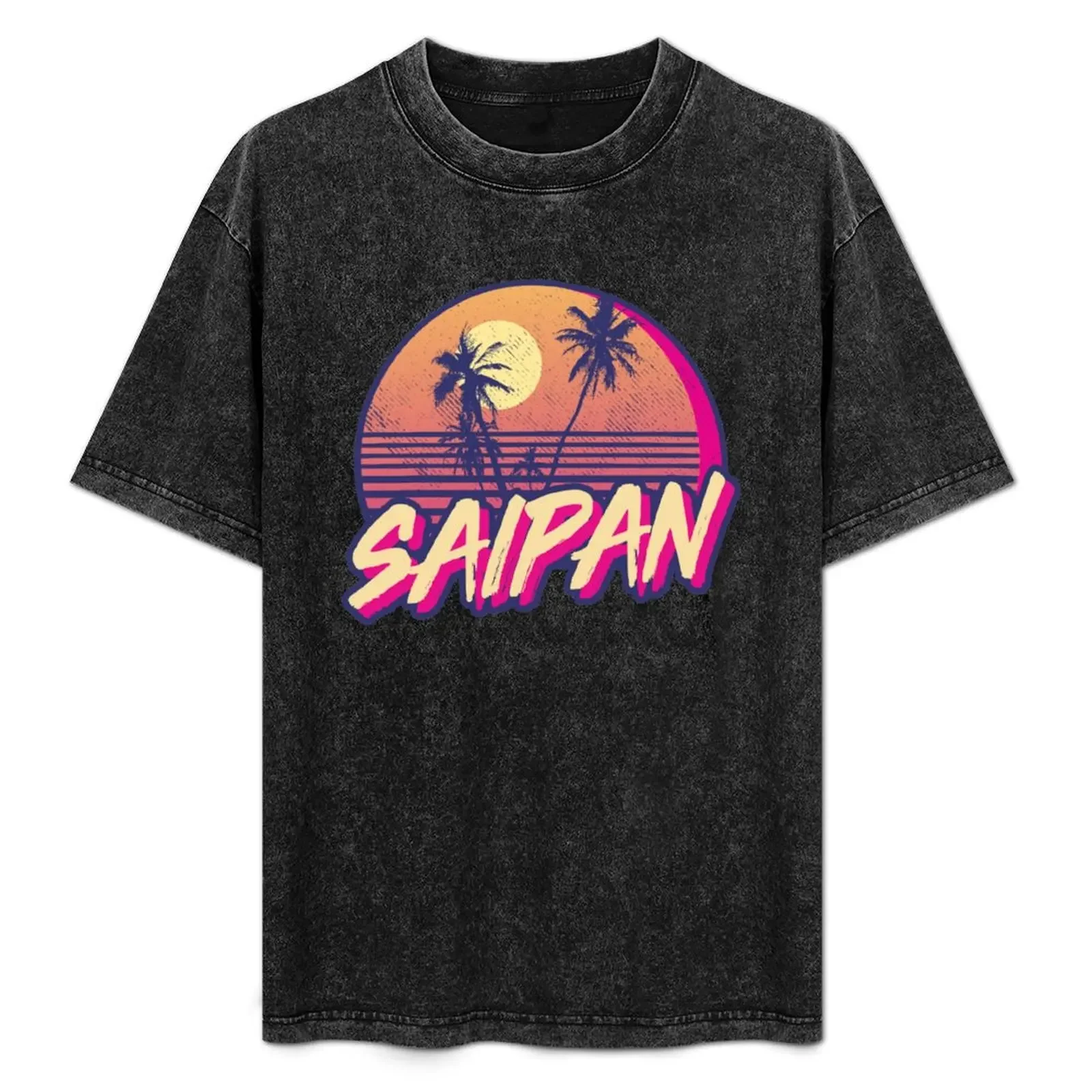 

Retro Saipan Sunset Beach Graphic T-Shirt oversized Louboutins fruit of the loom mens t shirts