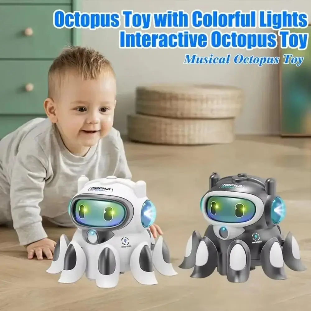 Color Light Universal Octopus Doll Automatic Obstacle Avoidance Cool Lighting Music Octopus Toy Swing Motion Electric Machinery
