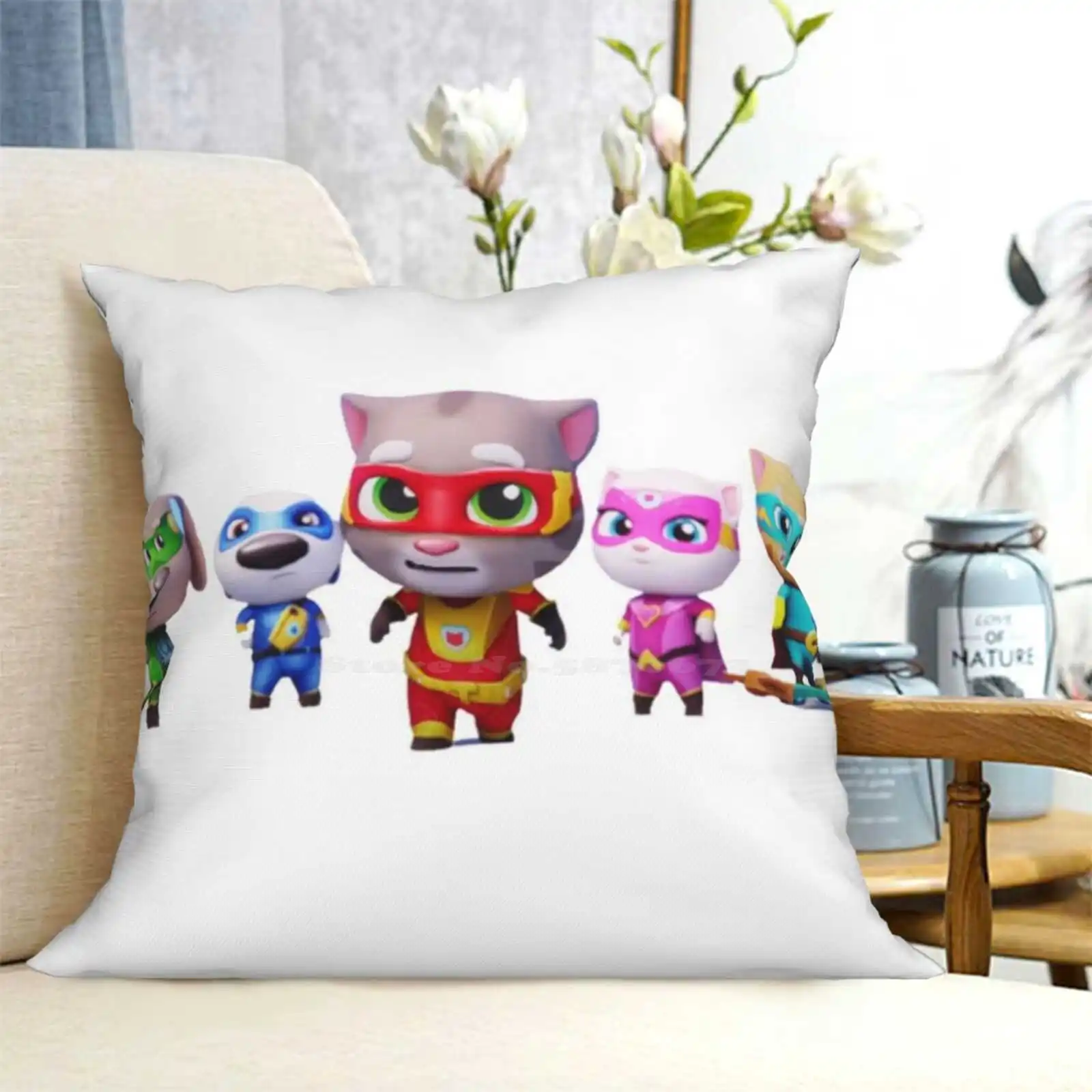 Talking Tom And Friends Are Hero T Shirt & Mask And Sticker Bedroom Office Hug Pillowcase 2020 2022 2023 Series The Movie