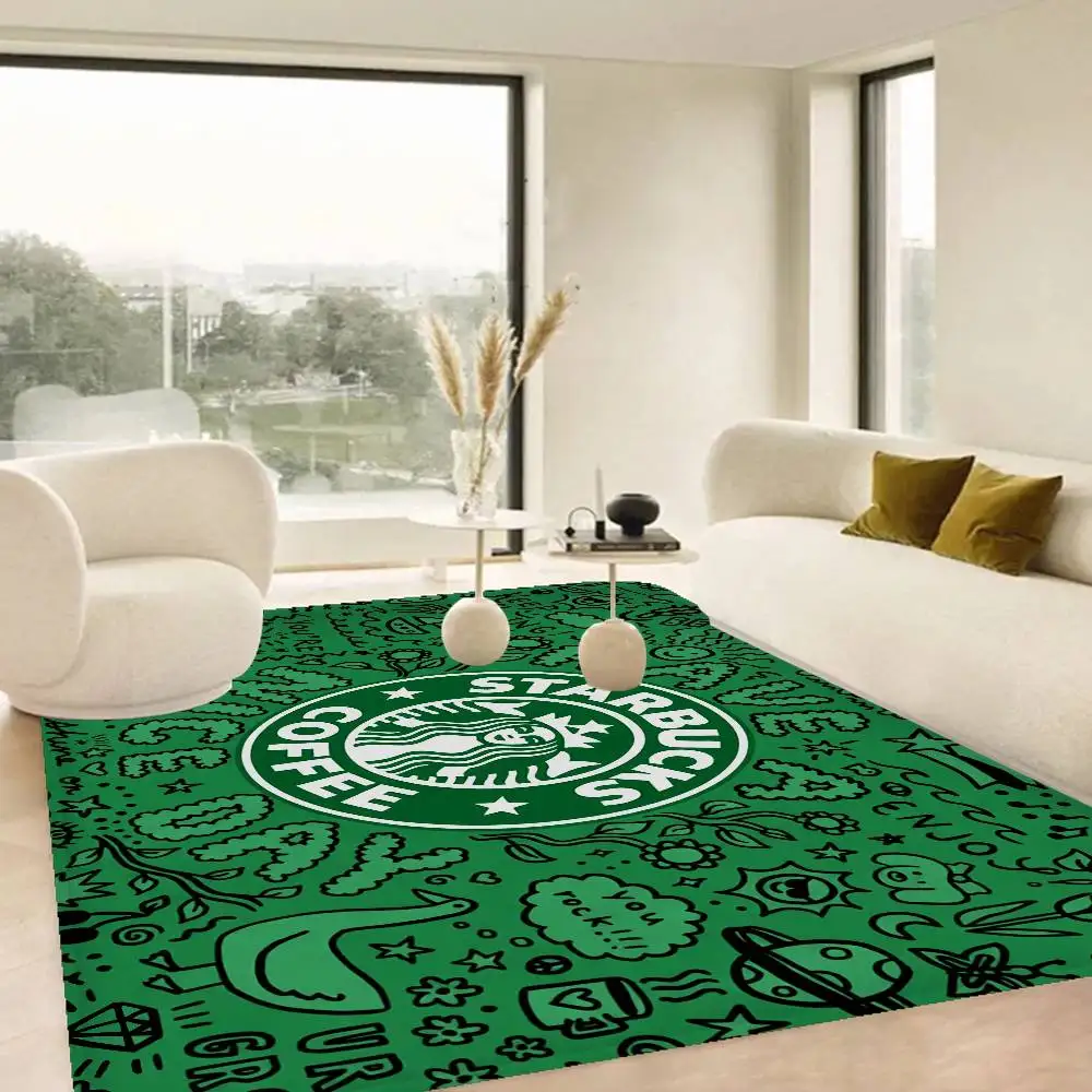 Cool S-Starbucks LOGO Room Mats Anti-slip Absorb Water Long Strip Cushion Bedroon Mat Household Carpets