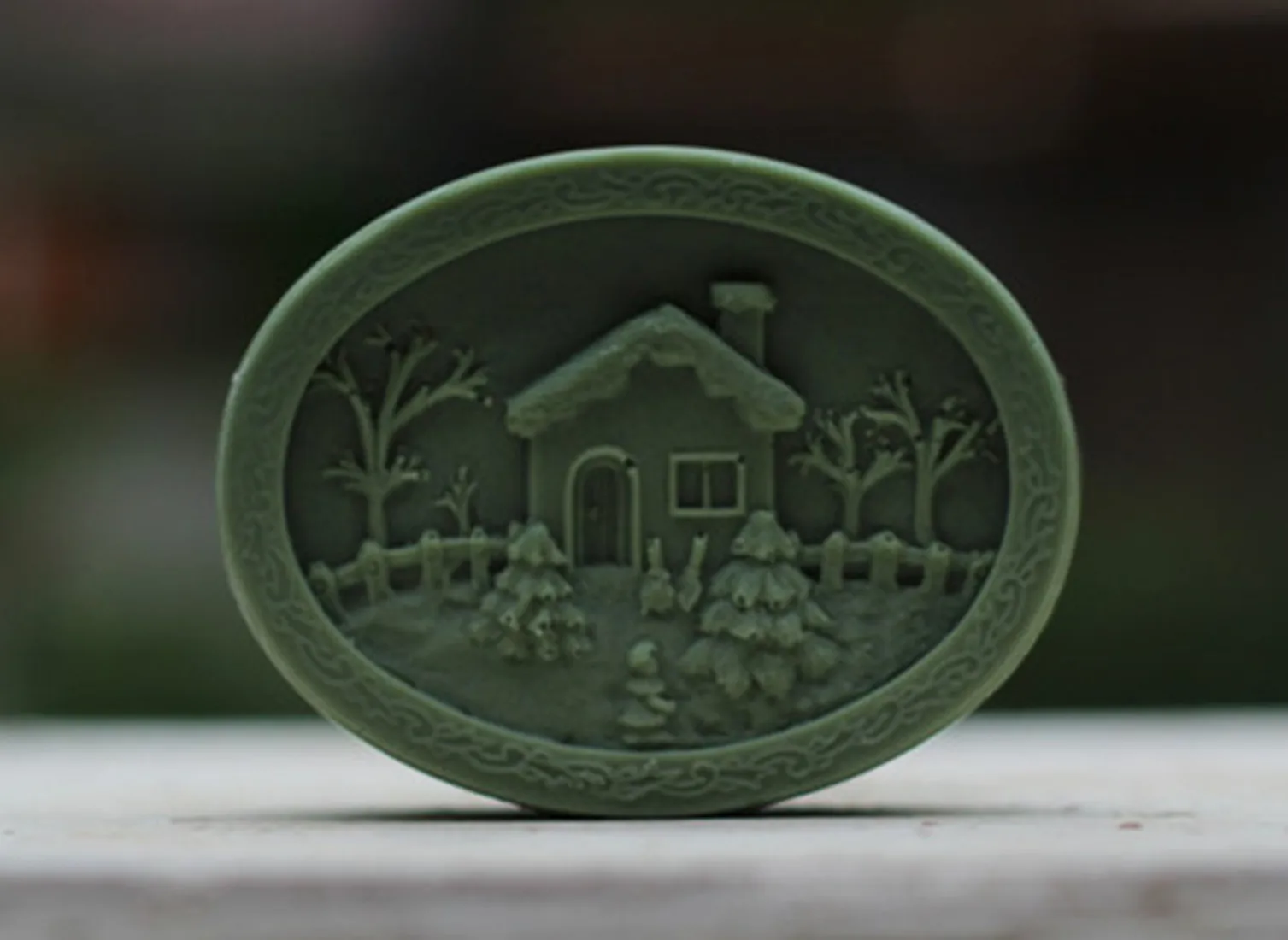 wholesale!!1pcs Christmas Series Little  House and Trees (R1204) Silicone Handmade Soap Mold Crafts DIY Mould