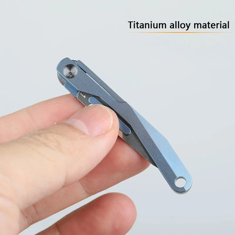 Mini Titanium Alloy Folding Scalpel Medical Folding Knife EDC Outdoor Unpacking Pocket Knife with 10pcs Replaceable Blades