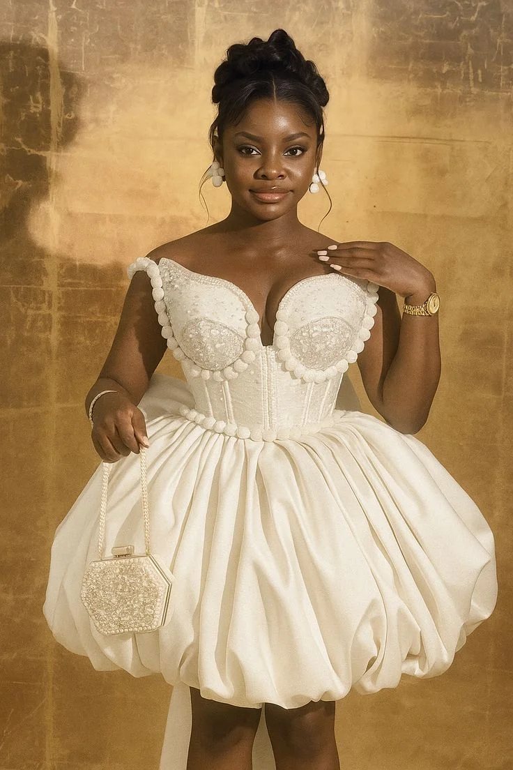 

Aso Ebi Short A-line Sparkling Cocktail Dress African Women Sexy V-neck Formal Occasion Birthday Party Ball Dress Customized