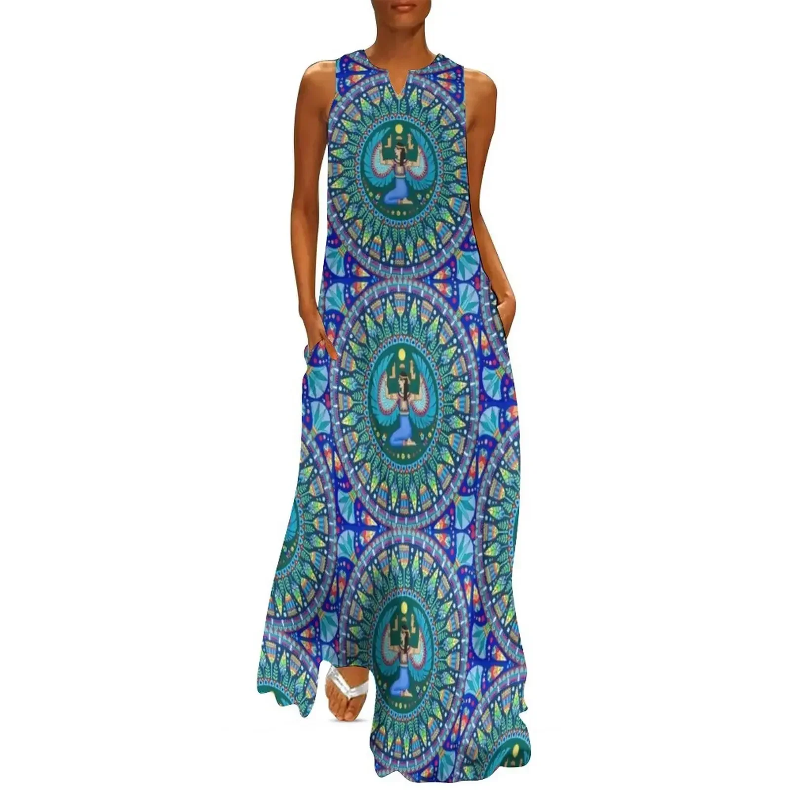 

Egyptian Goddess Isis Long Dress evening dress Female dress women party dresses