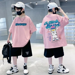 New Summer Kids Clothes Korean Fashion Print Short Sleeve Tops Tees Boys Girls Clothes 100%Cotton Cartoon T Shirts Children