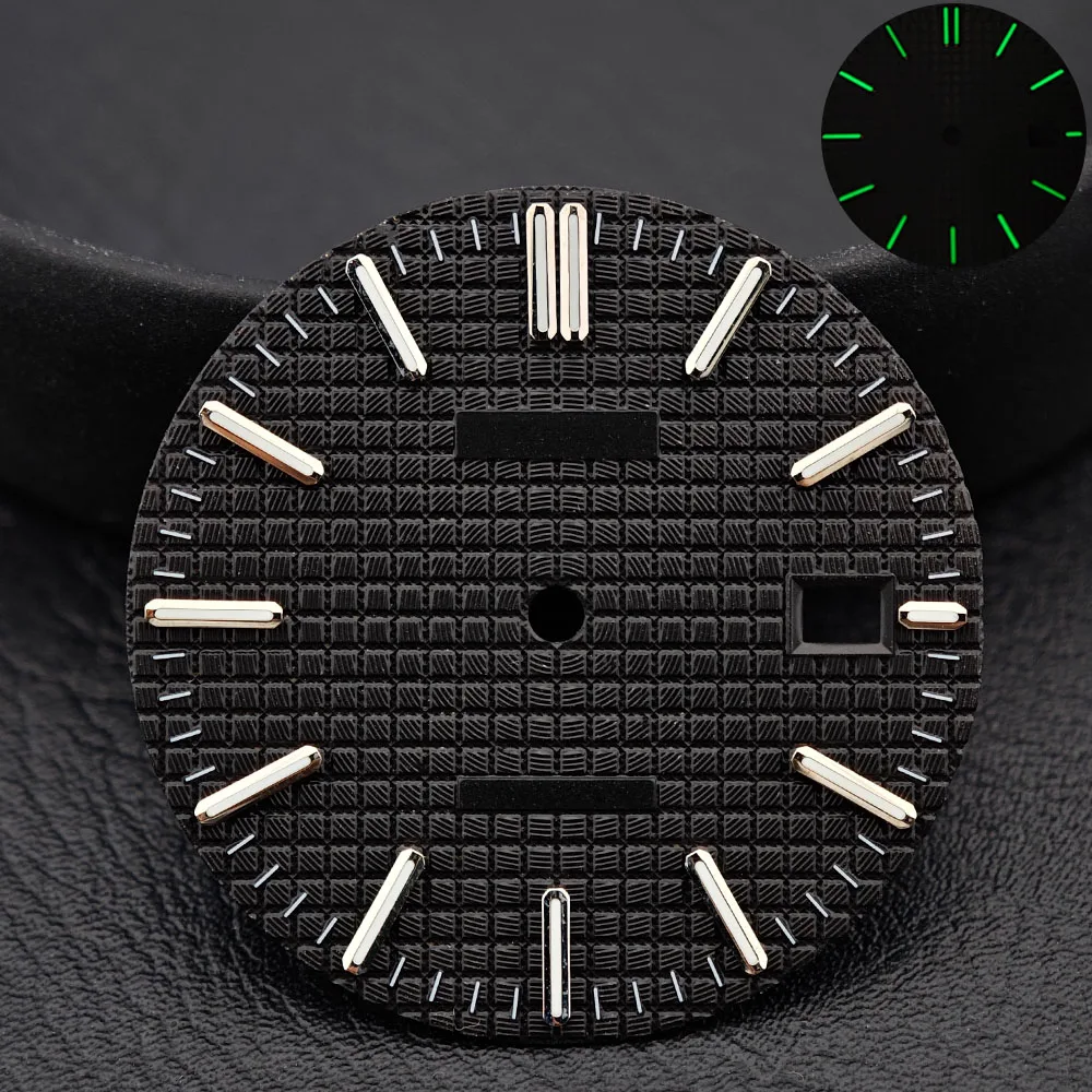 NH35dial 31.8mm Diameter Single Calendar Dial for NH35 Watch Movement with Green Illuminated Dial and Hands Accessories image 5