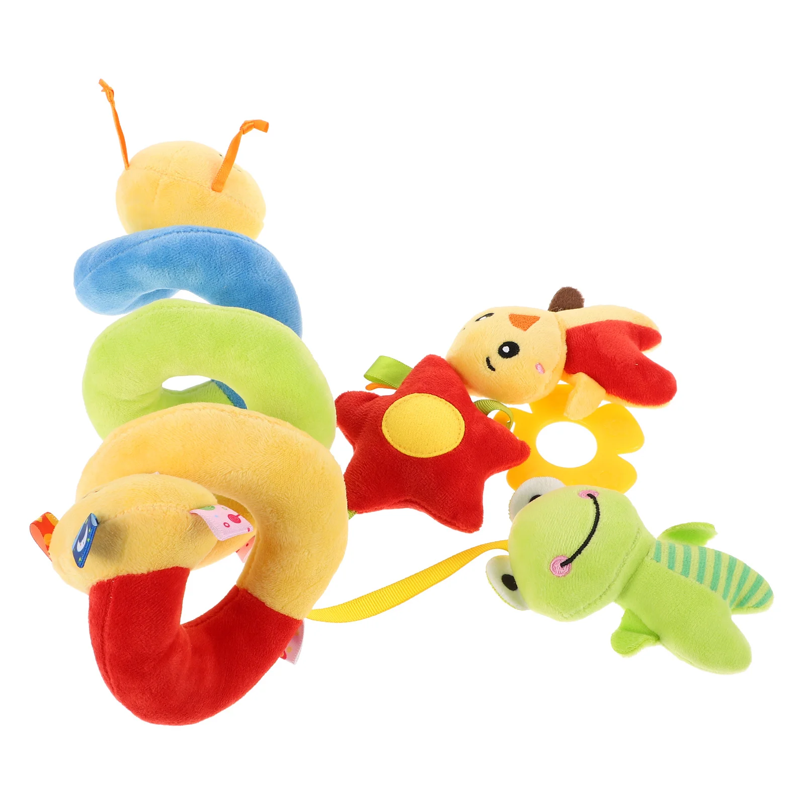 Spiral Car Seat Stroller Activity Soft Hanging Crib Wrapping For Baby 0-6 Months Bright Color Tactile Auditory Cuddly