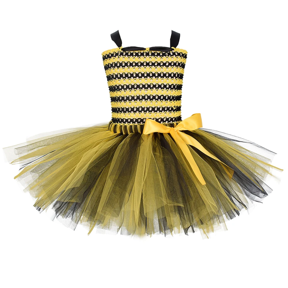 

Bee Dress Suit Gauze Skirt for Girls Kids Costume Tutu Party Halloween Princess Soft Stylish Long Term Wear