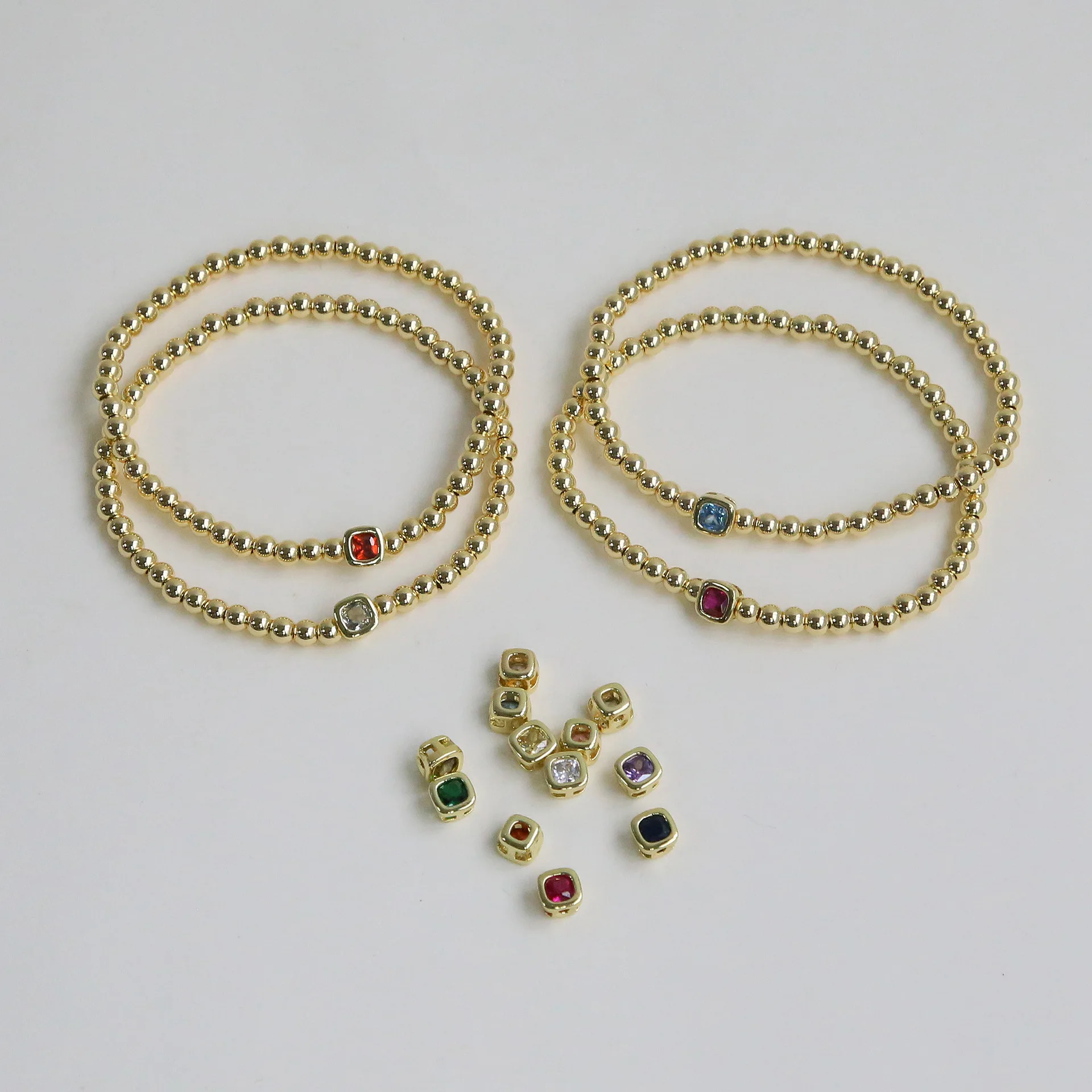 DOREMI 12 شهر الزركون سحر شخصية النحاس مطرز سوار مع جوهرة الميلاد مربع أنيقة مخصصة سوار جوهرة الميلاد #5