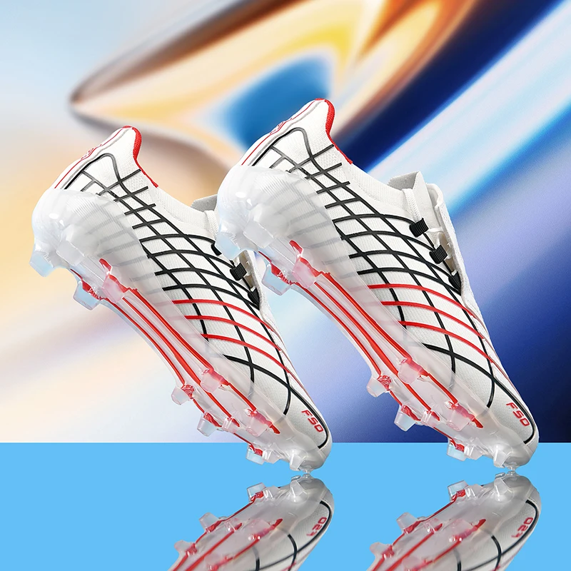 Professional Soccer Shoes Men Outdoor High-Top Sports Football Boots Boots Ag/Fg Long Spikes Artificial Grass Training Match Spi