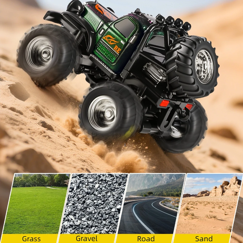 1:64 Mini 4WD Remote Control Car Desktop Die-Made Off-Road Vehicle Simulation Model Electronic Toy Car Gift for Boys