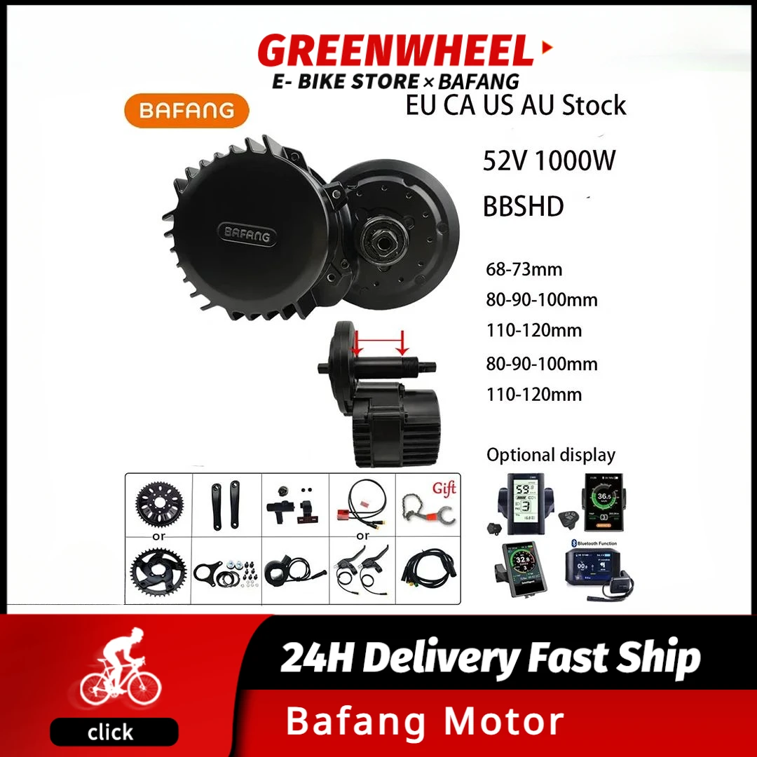 

BAFANG-Ebike Conversion Kit, Mid Drive Motor, BBSHD, BBS03B, BB, 68mm, 73mm, 90mm, 100mm, 110mm, 120mm, 48V, 52V, 1000W