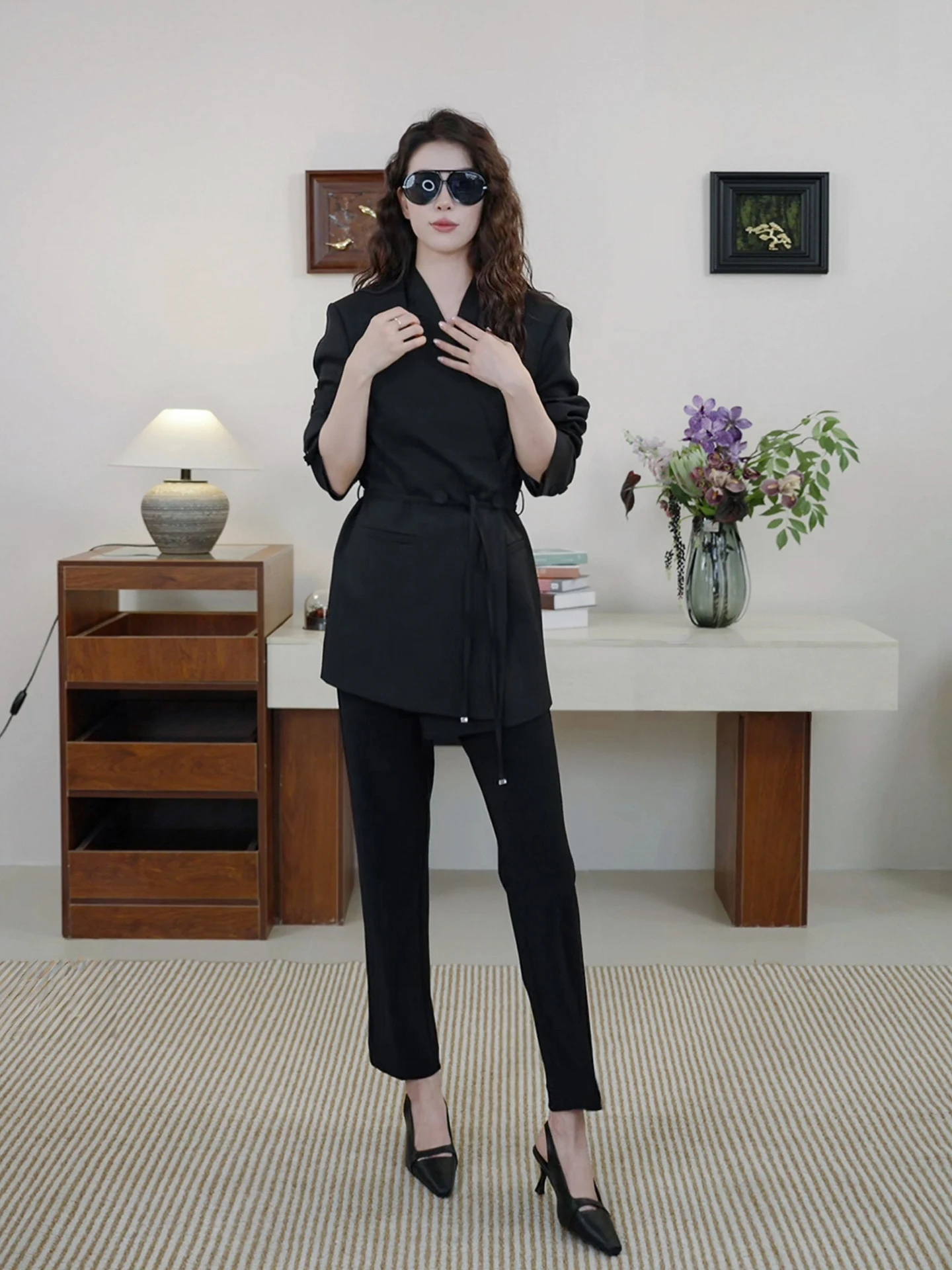 

Женские свободные брюки Nana Tall DMX Anti-Wrinkle Cone из полиэстера и спандекса, гладкие, повседневные, для весеннего сезона