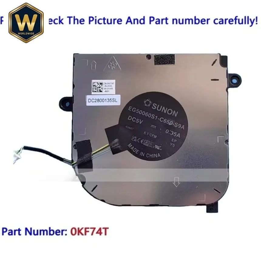 

Вентилятор охлаждения процессора SX для DELL Latitude 5440 Precision 3480 0KF74T - новая запасная часть