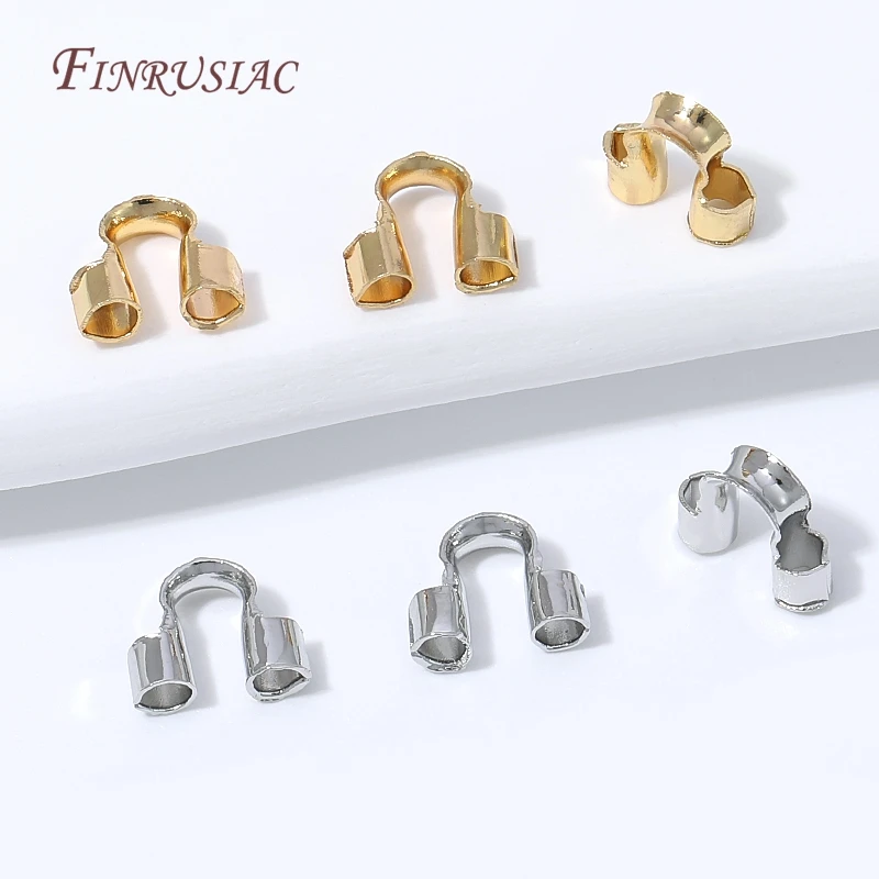 18K Gold Plated Wire Guard Wire Protector Thread Protector U Shape Loops For DIY Bracelet Necklace Jewelry Making Findings