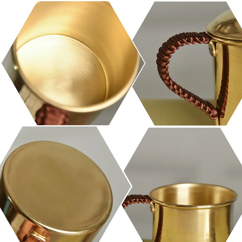 أكواب موسكو البغل النحاسية 100% أكواب نحاسية صلبة نقية مصنوعة يدويًا - 400 مل، هدية، زجاج النحاس من النحاس