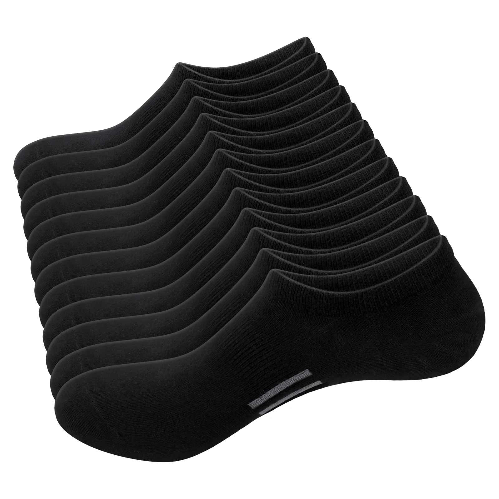 YUEDGE No Show Trainer Socks Black Invisible Socks Low Cut Ankle Socks Lightweight Liner Socks For Men And Women, 12 Pairs