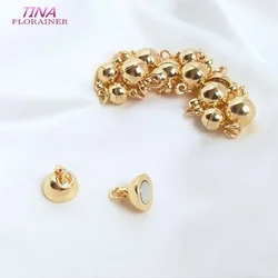 6*11MM 8*14MM 14K Gold Color Plated Brass Magnetic Bracelet Clasp Beads High Quality for Diy Jewelry Making Findings Accessories