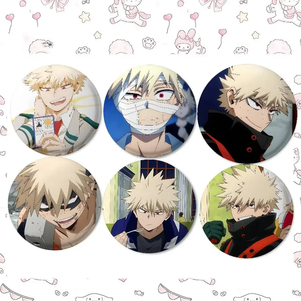 K-Katsuki Bakugos Badges Tinplate Soft Button Pin Brooch Metal Badge Custom Jewelry Accessories Hat Bag Lapel
