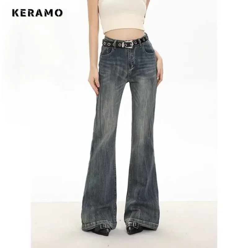 2024 Summer Women's Y2K Harajuku Denim Trouser Vintage High Waist Loose Jeans Wide Leg Baggy HIgh Street Casual Style Pants