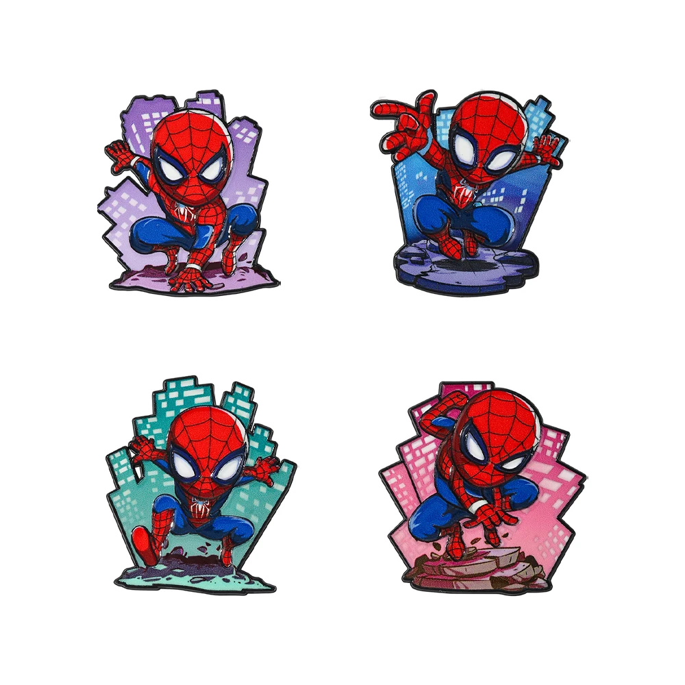 4Pcs Anime Cute Character Brooch Individuality Enamel Pin Backpack Clothing Jewelry Metal Badge Accessories Gift image 5