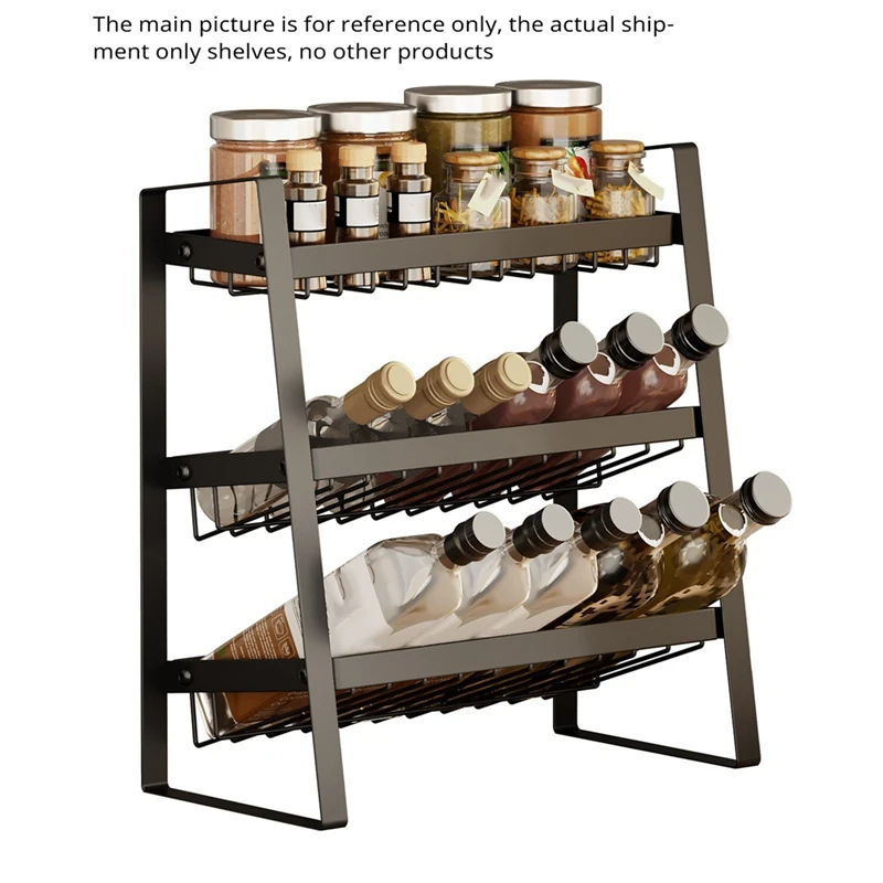 Spice Rack Storage Rack Multi-Layer Condiment Spice Rack Kitchen Storage Design