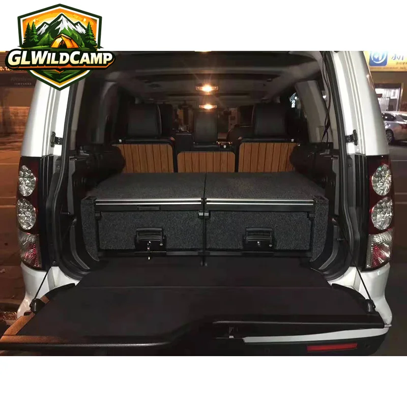 New  Car Drawer System for Defender 90/110 Offroad 4x4 Storage Drawers Kitchen Cargo Drawer Galvanized SheetFor Ram ranger hilux