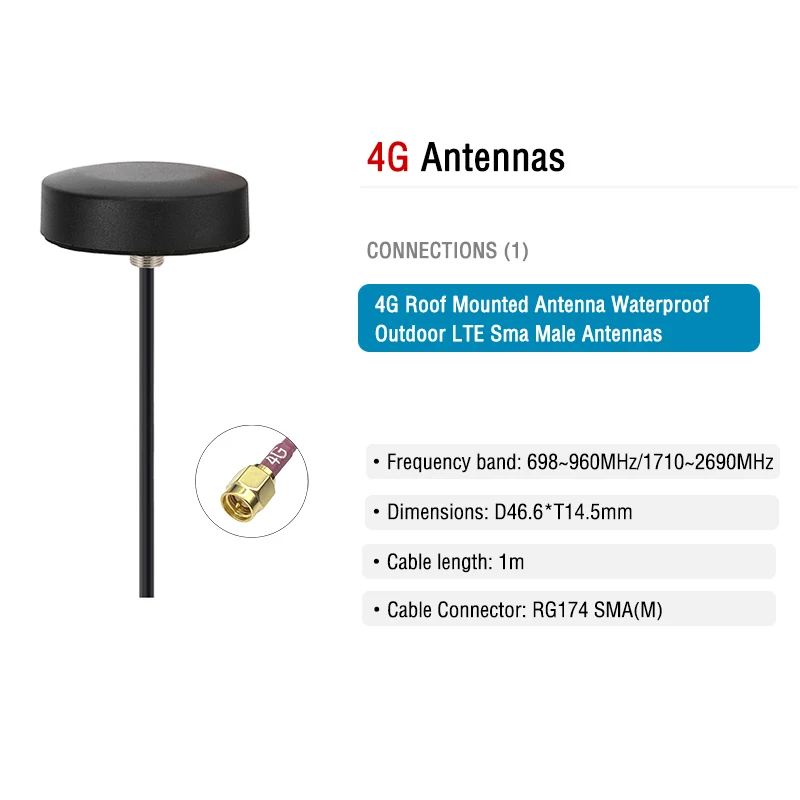 Antena dachowa 4G Wodoodporne zewnętrzne anteny męskie LTE Sma — zdjęcie 4