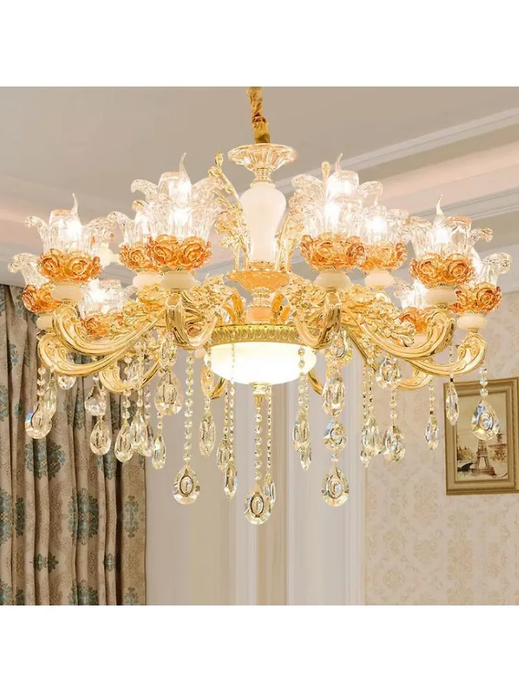 ثريا كريستال، ثريا من سبائك الزنك على شكل زهرة، مصباح سقف مرتفع في غرفة المعيشة والدراسة