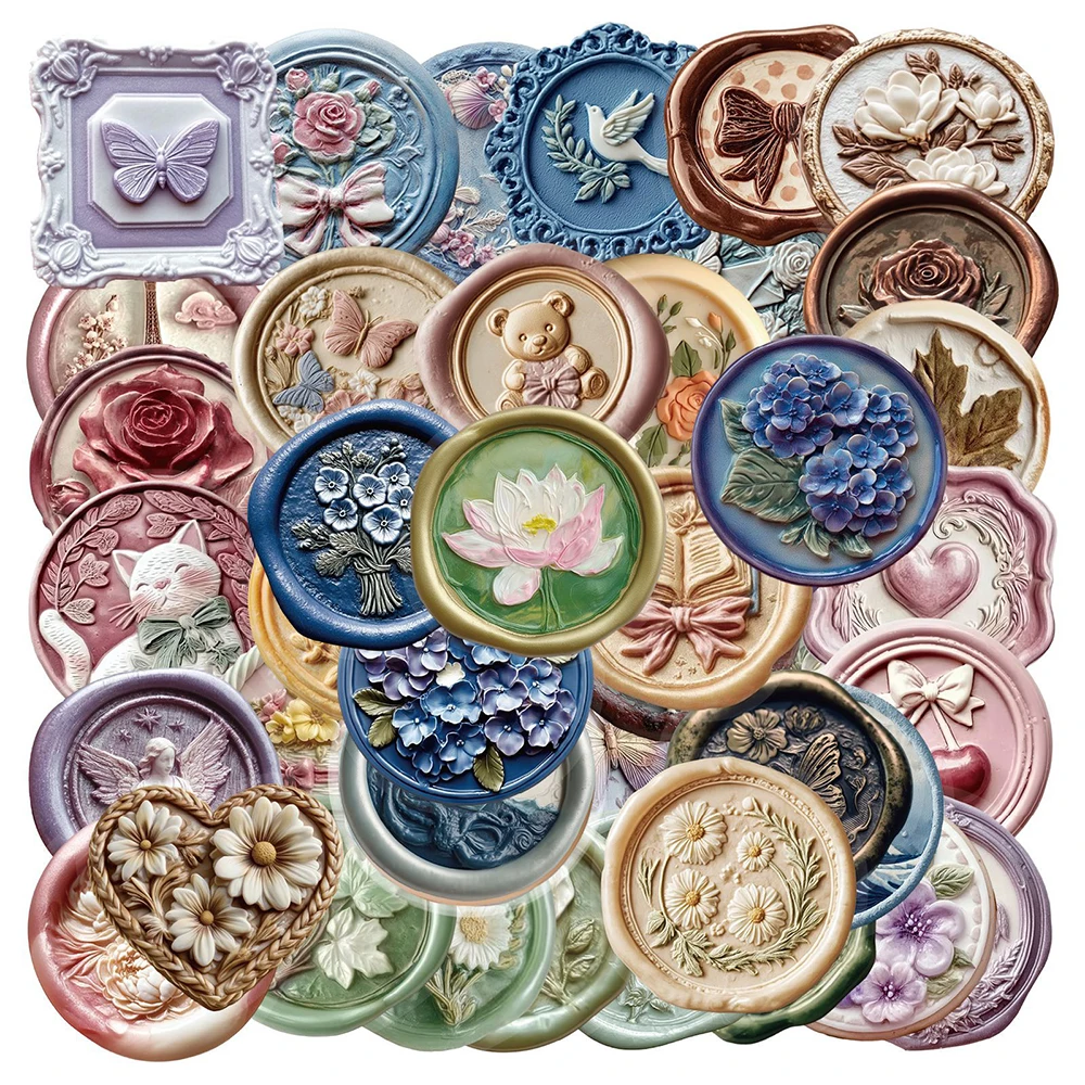 

10/30/50pcs Retro Relief Lacquer Printing Graffiti Stickers Decal DIY Laptop Phone Case Diary Fridge Notebook Decoration Sticker