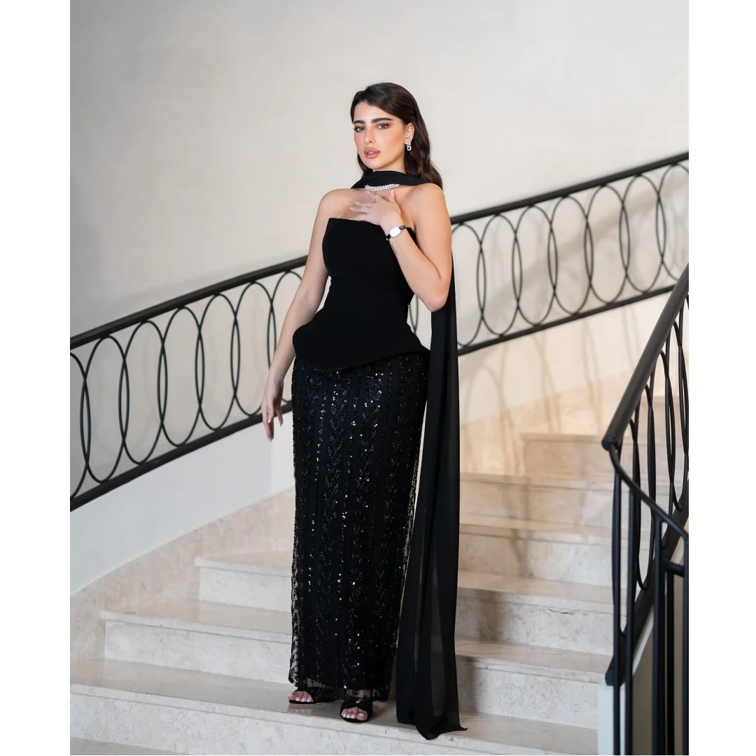 

Lena Sleeveless Evening Dresses Woman Elegant Dresses for Special Event Custom Made Wedding Evening Dress 2025 Luxury Black Prom