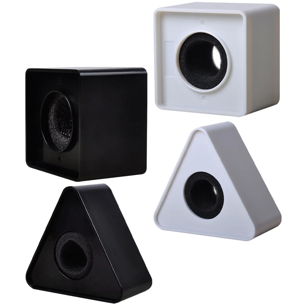 4 Pcs Microphone Logo Flag Station Cube Cover Standard Interview Table Conference Props Black White Square Triangle