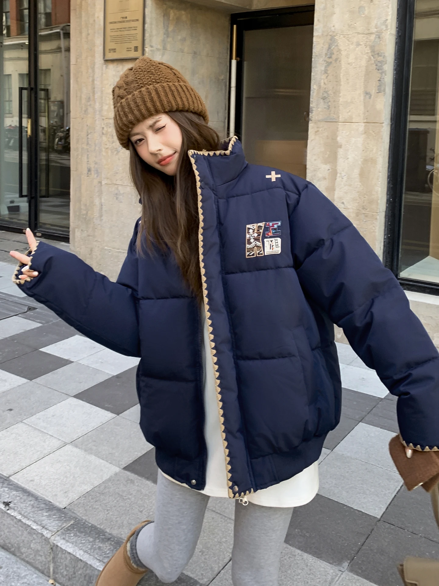 Or blanco abajo Jaet mujer invierno coreano Sle estudiante Thi prendas de vestir exteriores 2025 nuevo Sle Commute Sle corte recto largo Sl...