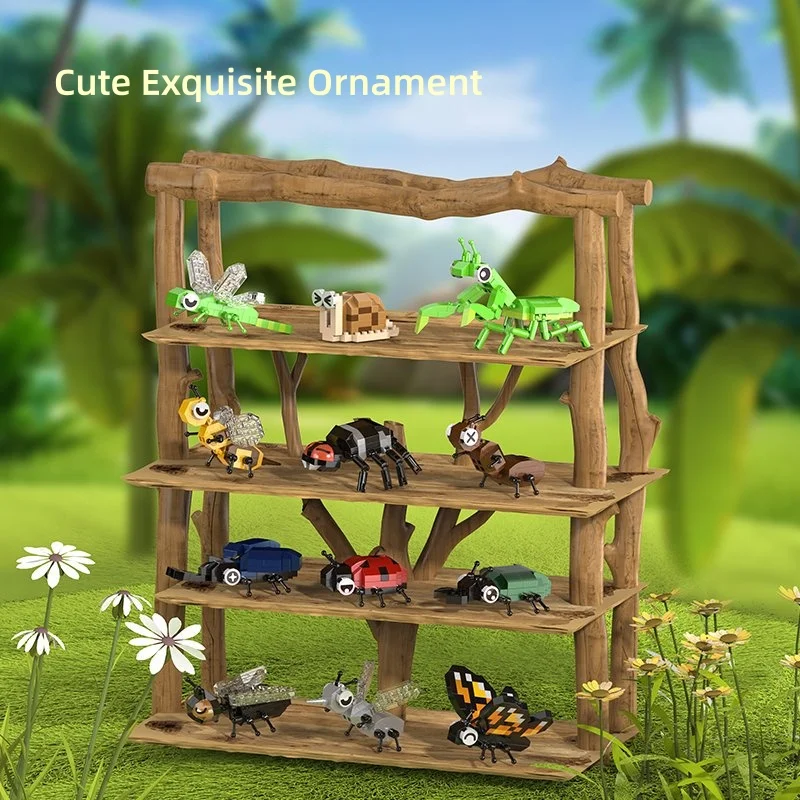 Insect Building Blocks Set DIY Assembly Bug World Model Educational Interlocking Bricks Toy Creative Birthday Holiday Gift