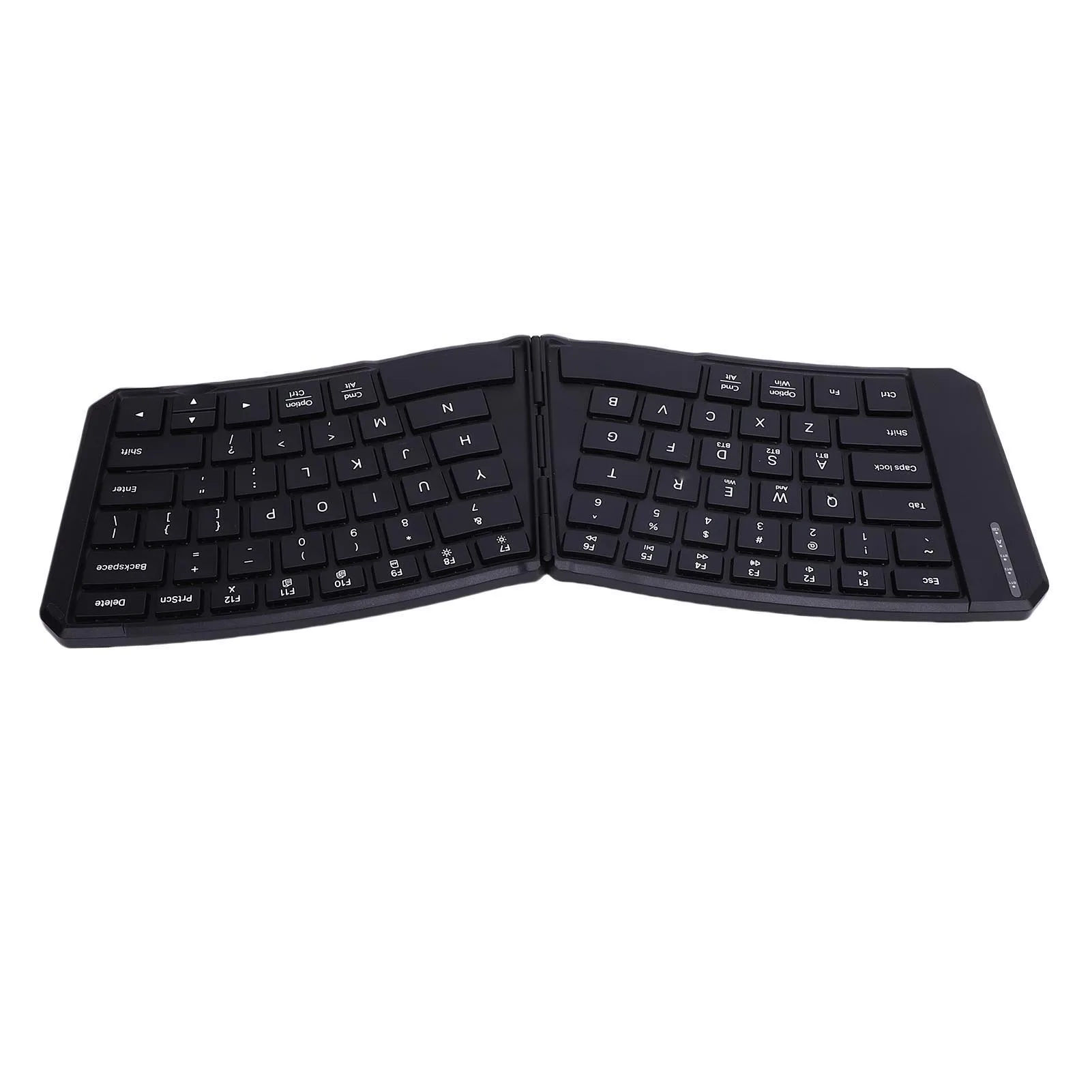 Portable Wireless Keyboard Easy Cleaning V Shape 166° Angle PU Leather Split Key Layout Ergonomic Foldable Keyboard for Travel