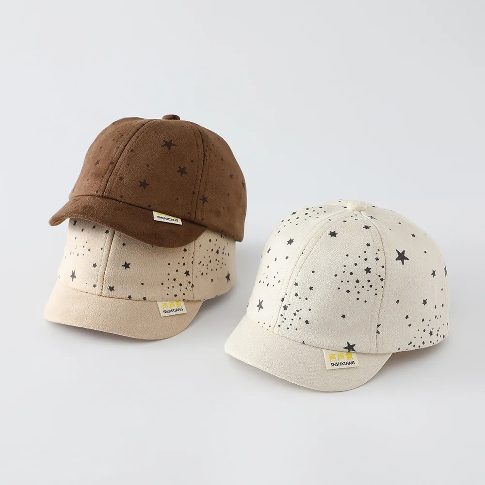 Star Pattern Kids Baseball Hat Boys Girls Duck Tongue Hats Cotton Baby Sunscreen Visor Fashion Letter Children Peaked Cap view 3