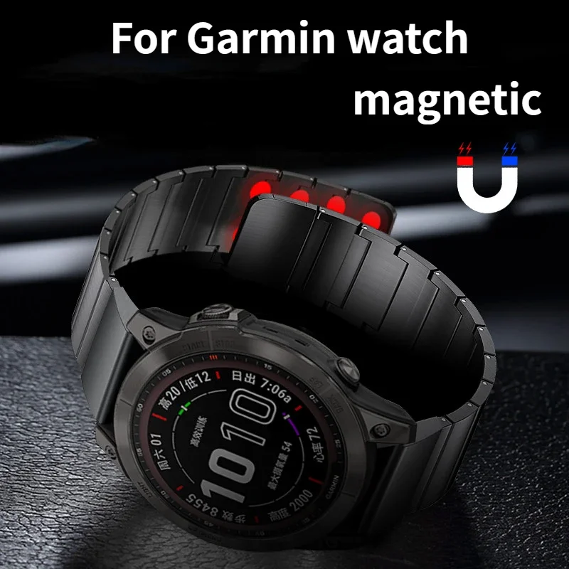 ガーミンフェニックス8用磁気メタルストラップ,クイックフィットウォッチバンド,エンデューロ3ブレスレット,7x,6x,5x pro,51mm