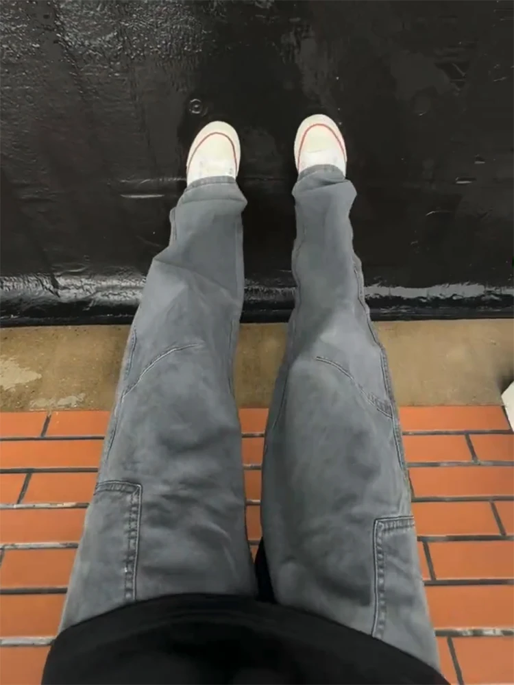 

Мужские повседневные рабочие брюки прямого кроя Cement ey Vintage American Sle Spring Autumn Wooutting Bent Knife Pants CleanFit